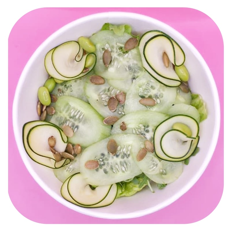 Green salad with honey-mustard dressing